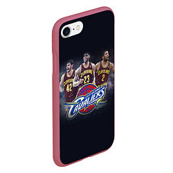 Чехол iPhone 7/8 матовый NBA: Cleveland Cavaliers, цвет: 3D-малиновый — фото 2