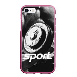 Чехол iPhone 7/8 матовый Iron Sport, цвет: 3D-малиновый