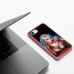 Чехол iPhone 7/8 матовый Цири 1, цвет: 3D-малиновый — фото 2