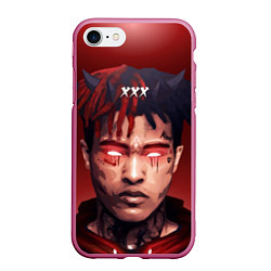 Чехол iPhone 7/8 матовый XXXTentacion Demon, цвет: 3D-малиновый