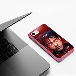 Чехол iPhone 7/8 матовый XXXTentacion Demon, цвет: 3D-малиновый — фото 2