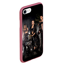 Чехол iPhone 7/8 матовый Power Plant Motorcycles, цвет: 3D-малиновый — фото 2