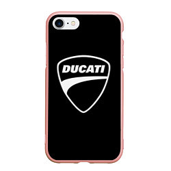 Чехол iPhone 7/8 матовый Ducati, цвет: 3D-светло-розовый