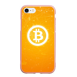 Чехол iPhone 7/8 матовый Bitcoin Orange, цвет: 3D-светло-розовый