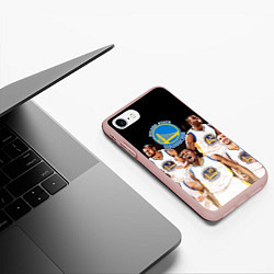 Чехол iPhone 7/8 матовый Golden State Warriors 5, цвет: 3D-светло-розовый — фото 2