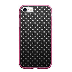 Чехол iPhone 7/8 матовый Black Milk: Stars Black, цвет: 3D-малиновый