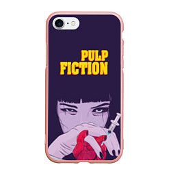 Чехол iPhone 7/8 матовый Pulp Fiction: Dope Heart, цвет: 3D-светло-розовый