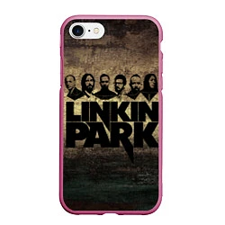 Чехол iPhone 7/8 матовый Linkin Park Band, цвет: 3D-малиновый