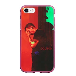 Чехол iPhone 7/8 матовый Dolphin Pain, цвет: 3D-малиновый