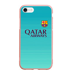Чехол iPhone 7/8 матовый Barcelona FC: Aqua, цвет: 3D-светло-розовый