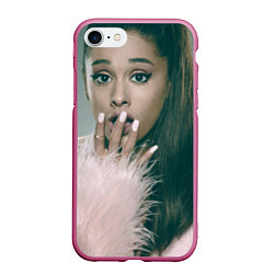 Чехол iPhone 7/8 матовый Ariana Grande, цвет: 3D-малиновый