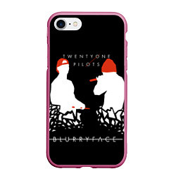 Чехол iPhone 7/8 матовый TOP: BlurryFace, цвет: 3D-малиновый