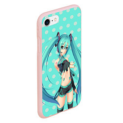 Чехол iPhone 7/8 матовый Hatsune Miku, цвет: 3D-светло-розовый — фото 2