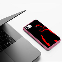 Чехол iPhone 7/8 матовый Dethklok: Dark Man, цвет: 3D-малиновый — фото 2