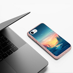 Чехол iPhone 7/8 матовый Лес, цвет: 3D-светло-розовый — фото 2
