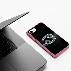 Чехол iPhone 7/8 матовый Космический Рак, цвет: 3D-малиновый — фото 2