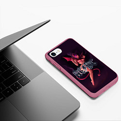 Чехол iPhone 7/8 матовый AC/DC: Devil Girl, цвет: 3D-малиновый — фото 2