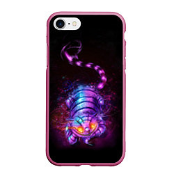 Чехол iPhone 7/8 матовый Чеширский кот, цвет: 3D-малиновый