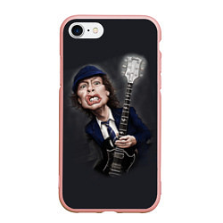 Чехол iPhone 7/8 матовый AC/DC: Guitarist, цвет: 3D-светло-розовый