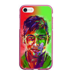Чехол iPhone 7/8 матовый Neymar Art, цвет: 3D-малиновый
