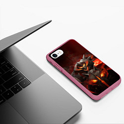 Чехол iPhone 7/8 матовый Chaos Knight: Fire, цвет: 3D-малиновый — фото 2