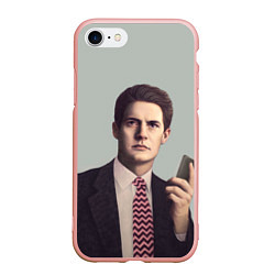 Чехол iPhone 7/8 матовый Агент Купер, цвет: 3D-светло-розовый