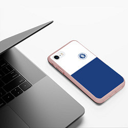 Чехол iPhone 7/8 матовый Chelsea FC: Light Blue, цвет: 3D-светло-розовый — фото 2