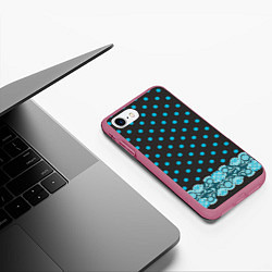 Чехол iPhone 7/8 матовый Имитация кружева, цвет: 3D-малиновый — фото 2