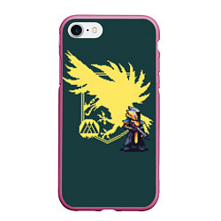 Чехол iPhone 7/8 матовый Destiny: Yellow Symbol, цвет: 3D-малиновый