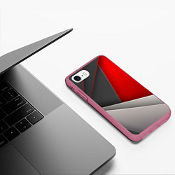 Чехол iPhone 7/8 матовый Lines, цвет: 3D-малиновый — фото 2