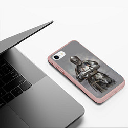 Чехол iPhone 7/8 матовый Рыцарь, цвет: 3D-светло-розовый — фото 2