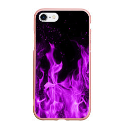 Чехол iPhone 7/8 матовый Фиолетовый огонь, цвет: 3D-светло-розовый