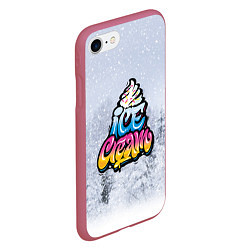 Чехол iPhone 7/8 матовый Ice Cream, цвет: 3D-малиновый — фото 2