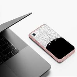 Чехол iPhone 7/8 матовый Флористика, цвет: 3D-светло-розовый — фото 2