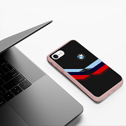 Чехол iPhone 7/8 матовый Бмв Bmw Black, цвет: 3D-светло-розовый — фото 2