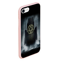 Чехол iPhone 7/8 матовый HIM: Devil Castle, цвет: 3D-светло-розовый — фото 2