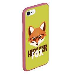Чехол iPhone 7/8 матовый Hipster Fox, цвет: 3D-малиновый — фото 2