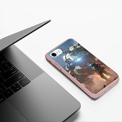 Чехол iPhone 7/8 матовый Titanfall: Attack Robots, цвет: 3D-светло-розовый — фото 2