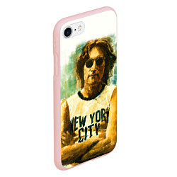 Чехол iPhone 7/8 матовый John Lennon: New York, цвет: 3D-светло-розовый — фото 2