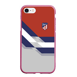 Чехол iPhone 7/8 матовый Atletico FC: Grey style, цвет: 3D-малиновый