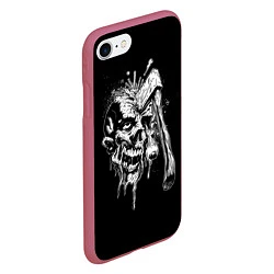 Чехол iPhone 7/8 матовый Зомби, цвет: 3D-малиновый — фото 2