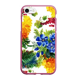 Чехол iPhone 7/8 матовый Summer, цвет: 3D-малиновый