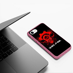 Чехол iPhone 7/8 матовый Gears of War: Red Skull, цвет: 3D-малиновый — фото 2