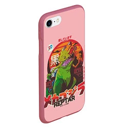 Чехол iPhone 7/8 матовый Godzilla Reptar, цвет: 3D-малиновый — фото 2
