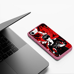 Чехол iPhone 7/8 матовый Persona 5, цвет: 3D-малиновый — фото 2
