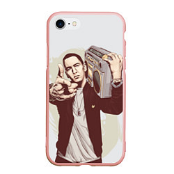 Чехол iPhone 7/8 матовый Eminem: Street Music, цвет: 3D-светло-розовый