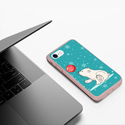Чехол iPhone 7/8 матовый Cold Bear, цвет: 3D-светло-розовый — фото 2