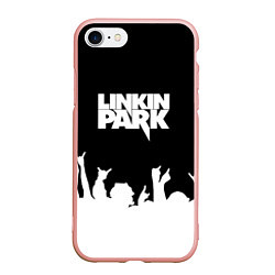 Чехол iPhone 7/8 матовый Linkin Park: Black Rock, цвет: 3D-светло-розовый