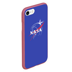 Чехол iPhone 7/8 матовый NASA: Blue Space, цвет: 3D-малиновый — фото 2