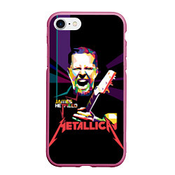 Чехол iPhone 7/8 матовый Metallica: James Alan Hatfield, цвет: 3D-малиновый